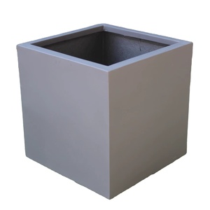Meilleures ventes, nouvelle arrivée, pots de fleurs KNT modernes de luxe en FRP brun, incassables, légers, pour plantes de jardin, finition rugueuse - Product Image 1