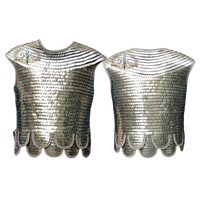 Haubert classique médiéval fait main pour homme, en aluminium argenté, style tunique gothique streetwear, costume de cosplay