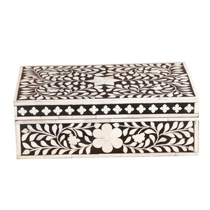 Boîte de rangement artisanale de luxe en os incrusté à motif floral pour bijoux et souvenirs, vente en gros - Product Image 4