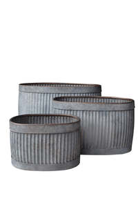 Top Selling High Durable Metal Galvanized Metal Outdoor <b>Large</b> Size Garden Decorative Planters Pots - Product Image 3