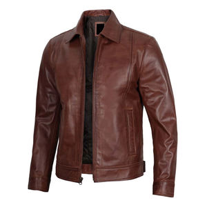 High Quality Men Distressed Vintage Leather Biker <b>Jacket</b> Retro Cafe <b>Racer</b> Motorcycle Zipper Street Wear Stylish <b>Jackets</b> - Product Image 3