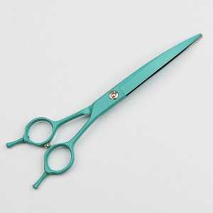 Tijeras de peluquería canina de acero inoxidable chapado en color, tijeras curvas para perros, herramientas de corte para salón, tijeras OEM para perros, tijeras para gatos - Product Image 5