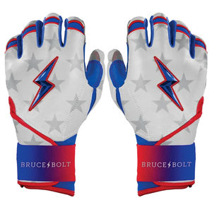 Gants de frappe en cuir Bruce Bolt personnalisables, bleus, rembourrés, en microfibre tricotée, fermeture auto-agrippante, unisexe, adulte, professionnel - Product Image 1