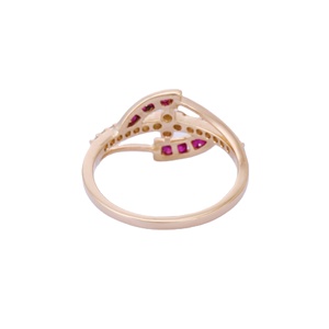 Joyería fina hecha a mano Anillo de diamante de rubí de corte redondo precioso natural Anillo de bodas de oro amarillo sólido de 14K Productos al por mayor - Product Image 4