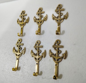 Rắn Brass Thân Thiện Với Môi Cổ Điển Wall Mount <span class=keywords><strong>Hook</strong></span> Trang Trí Neo Tàu Thiết Kế Nhà Máy Mô Hình Có Thể Tháo Rời Móc Chìa Khóa Khăn Móc - Product Image 4