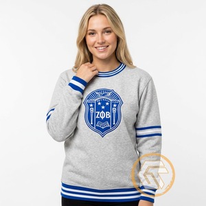 เสื้อสเวตเชิ้ตสั่งทำขายส่งสำหรับสตรีชมรม Zeta Phi Beta สำหรับฤดูหนาว ผ้าฝ้ายฟลีซกันยับ ระบายอากาศได้ดี ปักลายลำลอง - Product Image 3