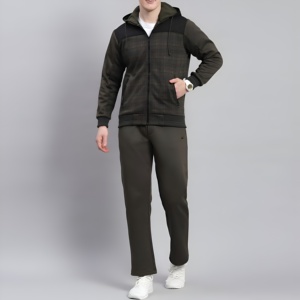 Ensemble de survêtement polaire pour hommes : sweat à capuche et pantalon de jogging, style streetwear décontracté, coupe ample, idéal pour l'hiver, personnalisable avec logo, vente en gros - Product Image 1