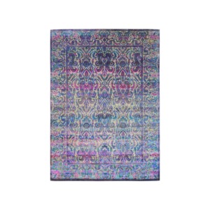 Tapis de luxe noués à la main en soie, laine et viscose - Tapis modernes vieillis et tapis orientaux traditionnels à poils ras - Product Image 1