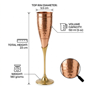 Ensemble de verres à vin en laiton faits à la main de luxe, gobelets dorés, vaisselle haut de gamme pour mariage, bar, décoration de la maison, ensemble cadeau - Product Image 5