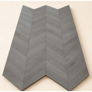 Parquet en chêne blanc ingénierie Light Greige Chevron 15 mm 6 pouces à languettes et rainures - Product Image 5