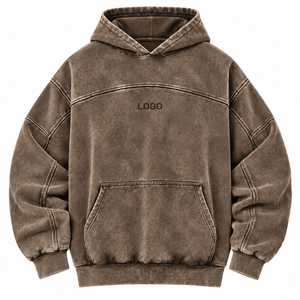 Unisex <b>Oversized</b> <b>Vintage</b> Washed Hoodie Pullover Solid Color <b>Sweatshirt</b> Kangaroo Pocket Winter Casual Breathable Eco-Friendly - Product Image 1