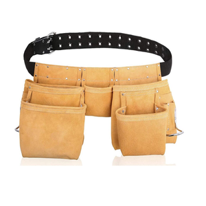 Premium Quality Suede <b>Leather</b> <b>Tool</b> Pouch Bag Durable Storage Organizer for Hand <b>Tools</b> and Accessories - Product Image 1