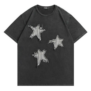 เสื้อยืดผู้ชายลายกรดซักได้สำหรับผู้ชายเครื่องแต่งกายอินเทรนด์ขายดี - Product Image 1