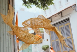Fish-Shaped Rattan Woven Pendant <b>Light</b>, Rattan Chandelier for Dining Room Living Room Bedroom <b>Kitchen</b> - Product Image 5