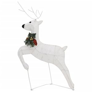 Juego de 6 Luces Navideñas de Reno Medianas, Blancas, de Malla y Metal, para Decoraciones Festivas - Product Image 6