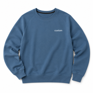 Men's 100% Cotton Fleece <b>Crewneck</b> Sweatshirt Warm Soft Raglan Sleeve Heavyweight Casual Pullover Blank Streetwear Custom OEM Top - Product Image 3