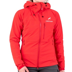 100% Polyester Softshell Hiver Manteau Capuche Dernière Conception Haute Qualité Marque Privée Femmes Veste Avec Bouton Décoration - Product Image 1