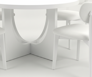 Table basse moderne avec 4 chaises, design décoratif, garantie 1 an, bois d'hévéa, ensemble de salle à manger compact 4 places - Product Image 5