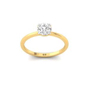 Bague solitaire en diamant rond cultivé en laboratoire de 0,90 carat, plaquée or 10 carats, bijoux de luxe pour femmes, cadeau de fiançailles ou de mariage - Product Image 5