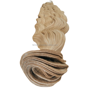 Cabello rubio ondulado natural Remy 100% de trama única - Product Image 5