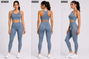 Ensemble de yoga sans couture pour femmes, leggings taille haute, soutien-gorge de sport respirant, vêtements de sport pour la gym et le fitness, vente en gros OEM - Product Image 2