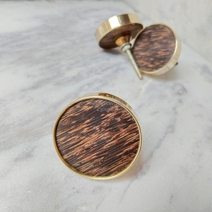 Tiradores planos de madera de palma para armario, tiradores de cajón de armario con marco de latón, herrajes, tiradores y perillas para muebles de cocina - Product Image 1