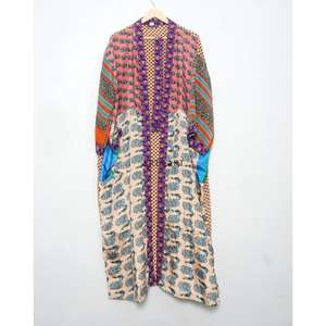 Kimono de Seda Vintage con Estampado Floral de Diseñador, Bata Casual de Verano, Lencería, Camisón de Playa, Kimono Largo hasta el Suelo - Product Image 4