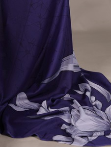 Elegante Saree de Seda Negra con Estampado Floral Beige, Impresión Digital, para Fiestas, Estilo India/Pakistán, Largo hasta el Suelo, para Mujer - Product Image 6