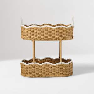 Magnifique panier en osier à deux niveaux, panier de rangement décoratif, panier organisateur en rotin naturel, parfait pour le rangement de la chambre d'enfant - Product Image 1