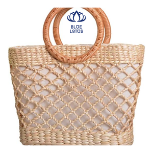 HOT SELLING Vintage Durable Lightweight Foldable Large Capacity Rattan Handbag Woven Summer Beach Bag Women Travel Shopping - Product Image 1