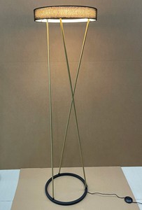 Lámpara de Pie Decorativa Moderna con Pantalla Redonda de Tela, LED Cálido de 3500K, Uso Residencial, Lumetal Vietnam - Product Image 3
