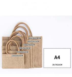 Bolsa de Playa de Yute Ecológica Laminada con Diseño Elegante y Asa Resistente - Product Image 2