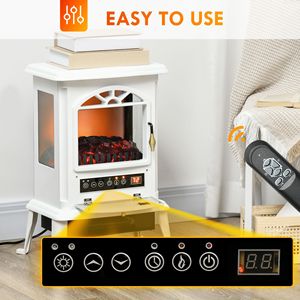 Cheminée électrique infrarouge autoportante de 23 pouces avec flamme de bûches réaliste, température réglable et minuterie pour usage domestique - Product Image 6