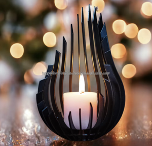 Design personnalisé Bougeoir Métal Petit Photophore Bougeoir pour la Décoration de la Maison Festival Article Original Indien - Product Image 1