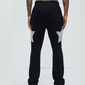 Ensemble de survêtement unisexe noir à capuche coupe-vent 2-en-1 avec appliqué étoile, streetwear en coton, sweat-shirt et pantalon de jogging, coupe ample pour l'automne - Product Image 2
