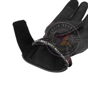 Gants de moto en cuir de vachette de qualité supérieure, à doigts complets, respirants, rembourrés, noirs, classiques, pour la conduite sur route et en tourisme - Product Image 4
