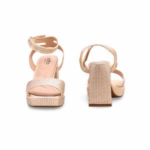 Sandalias de tacón dorado FN5946 Calzado de novia elegante - Product Image 2