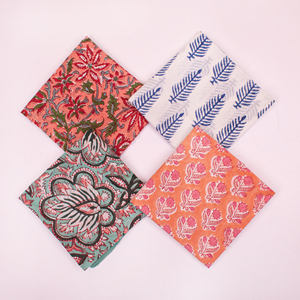 Organic Cotton <b>Square</b> Fashion Block Printed <b>Scarf</b> Plant Based Dye 21x21 Bandana Ethically Sourced Hand Stamped Kerchief - Product Image 4