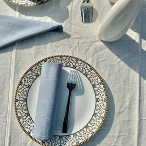 Serviettes de table en coton de luxe, carrées, simples, solides, faites à la main, réutilisables, lavables en machine, pour une mise en place de table minimaliste - Product Image 6