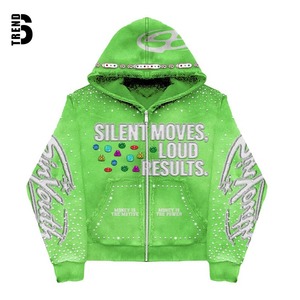 Fleece d'hiver personnalisé, délavé à l'acide, brodé, à ourlet brut, imprimé DTG, écologique, haute qualité, haute densité, effet usé, zippé - Product Image 2