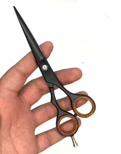 Ciseaux de coiffure professionnels en acier inoxydable Tegra, chirurgicaux, pour droitiers, 28 dents, manche moyen, violet - Product Image 2