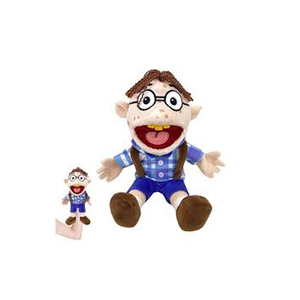 Plush Grandfather Puppet Blue Shirt Gray Hair <b>Soft</b> <b>Stuffed</b> <b>Toy</b> for Kids 2 to 4 Years Unisex Hand Puppet Play Figure - Product Image 5