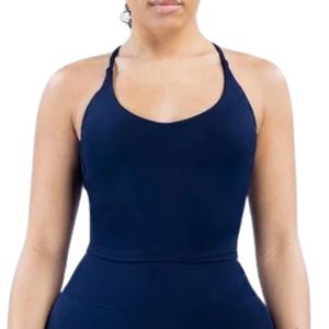 <b>Women</b> <b>Navy</b> Spaghetti Strap <b>Tank</b> <b>Top</b> Slim Fit Sleeveless Camisole Workout Yoga Gym Activewear Casual Summer Sportswear Apparel - Product Image 4