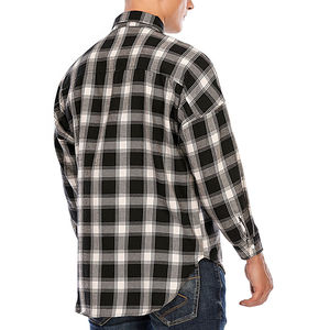 Camisas de vestir formales e informales de franela 100% algodón para hombre, transpirables, de manga larga, para otoño, con estampado intenso, al por mayor - Product Image 4