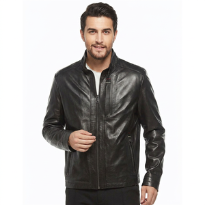 Winter Fashion <b>jacket</b> for men Solid Color Zipper Lapel Design Plus Size Classic College Style <b>trucker</b> Leather <b>jacket</b> for men - Product Image 1
