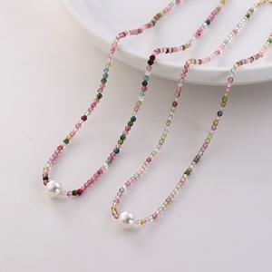Collar de Lujo Shijia para Mujer, Gargantilla con Turmalina Pequeña y Perla de Agua Dulce, Producto de Nicho Ligero - Product Image 1