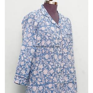 Kimono de Algodón Hecho a Mano en India para Mujer, Camisa Larga con Cinturón, Decoración de Botones, Estilo Étnico, para Playa o Descanso - Product Image 5