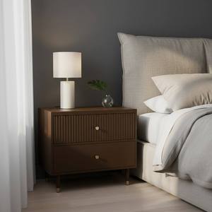 PKP FURNITURE Modern Chocolate Brown 2 Drawer Cabinet Wood <b>Bedroom</b> Midcentury Floor Mount Durable Eco-Friendly Inflatable Home - Product Image 6