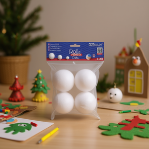 BOLA POREX 6CM 4UDS Polifoam per Artigianato - Product Image 3