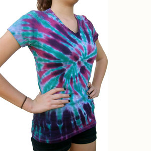 T-shirts pour femmes en coton 100% tie-dye, nouvelle conception, livraison rapide, meilleur prix, haute qualité, vente en gros - Product Image 3